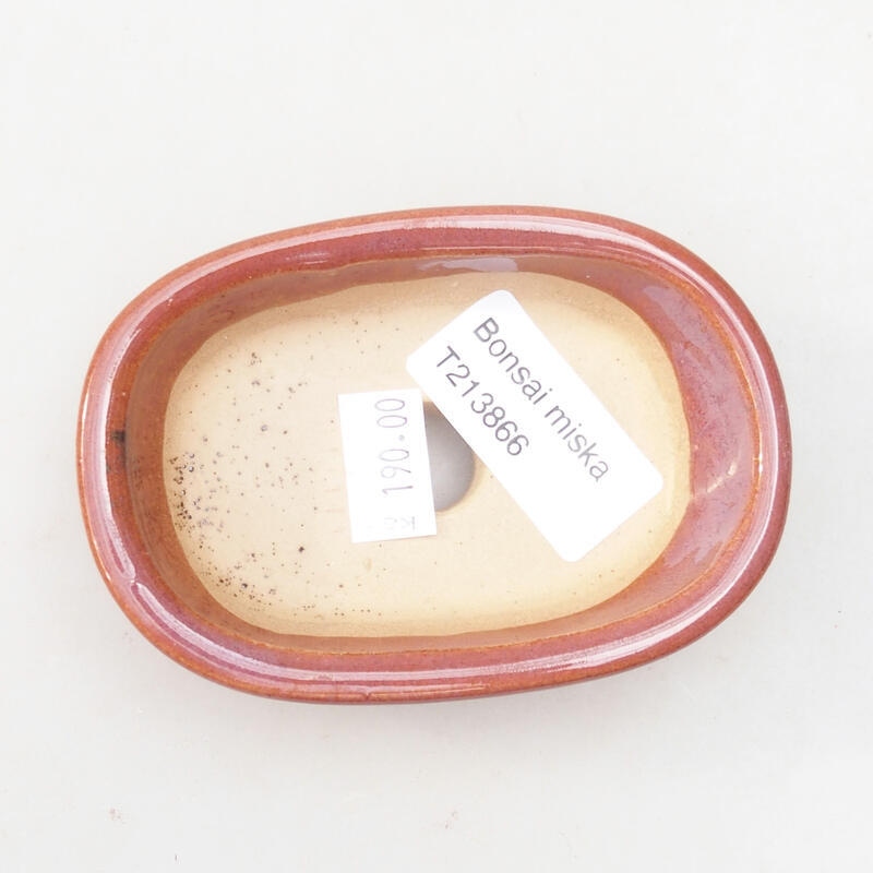 Bol à bonsaï en céramique 9,5 x 6,5 x 3 cm, rose
