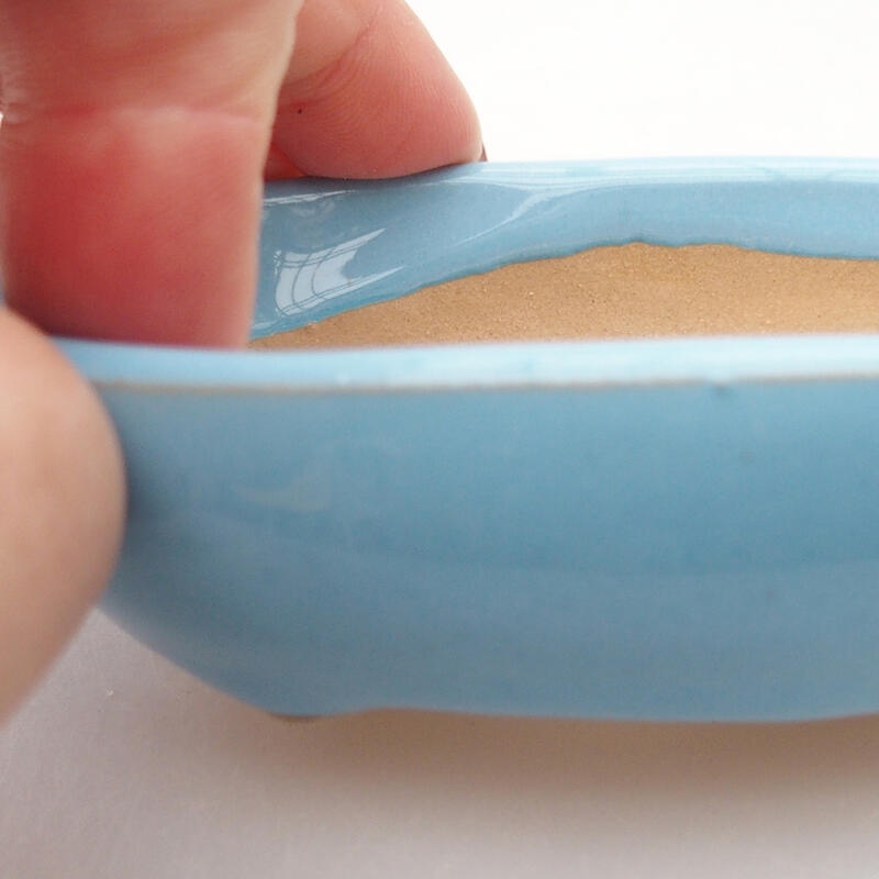 Bol à bonsaï en céramique 9,5 x 6 x 2,5 cm, couleur bleu