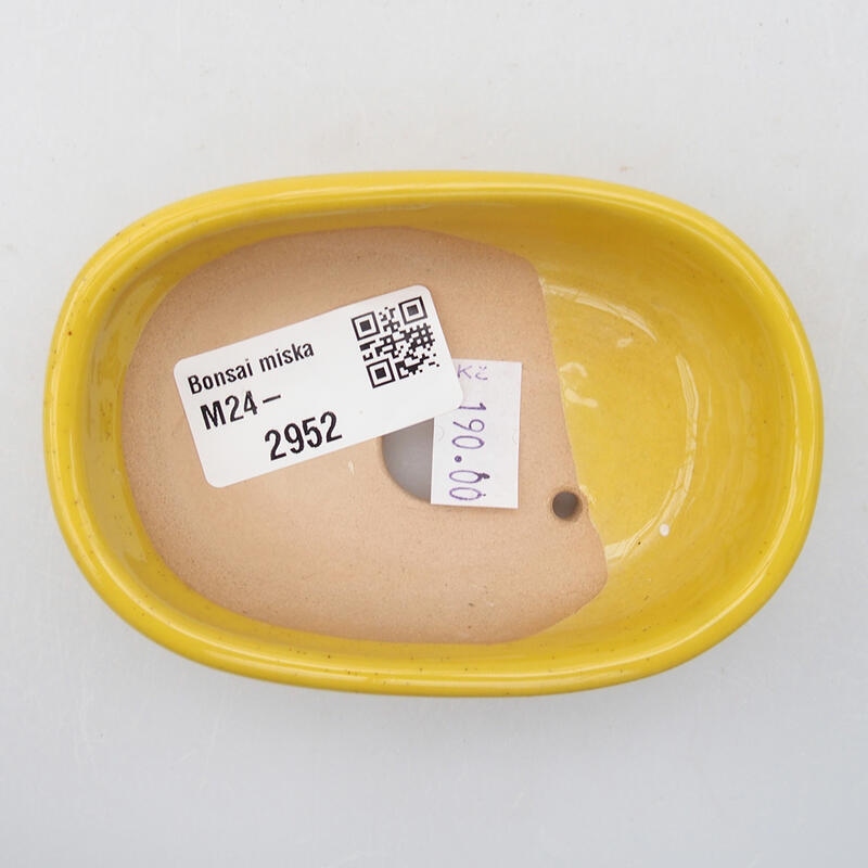Bol à bonsaï en céramique 9,5 x 6 x 2,5 cm, jaune
