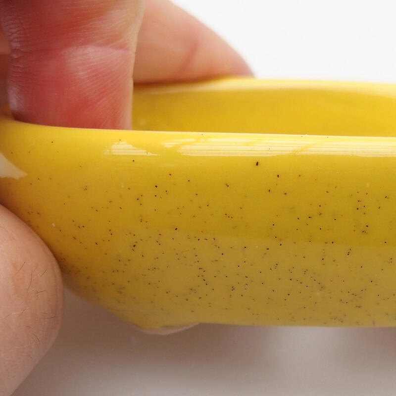 Bol à bonsaï en céramique 9,5 x 6 x 2,5 cm, jaune