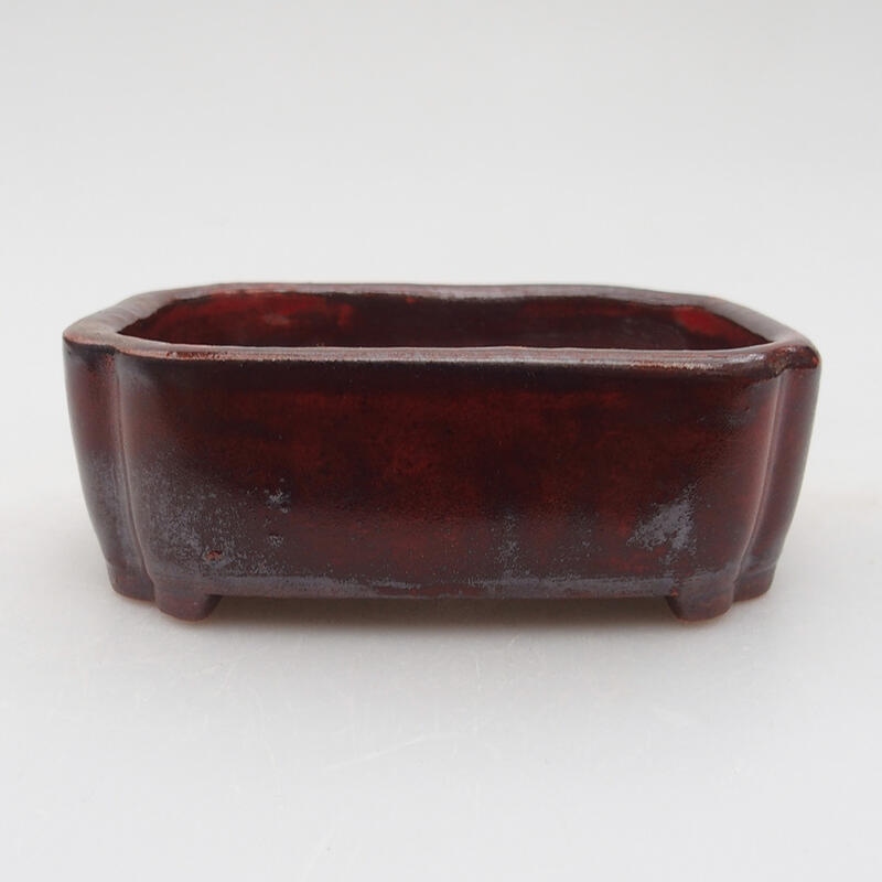 Bol à bonsaï en céramique 9,5 x 7,5 x 3,5 cm, couleur rouge