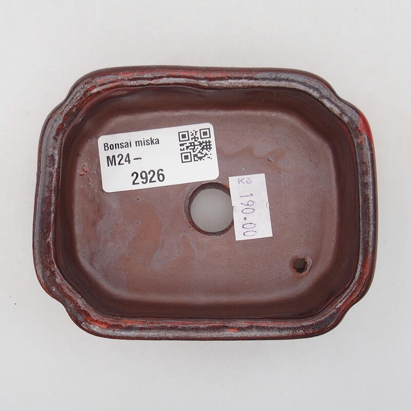 Bol à bonsaï en céramique 9,5 x 7,5 x 3,5 cm, couleur rouge