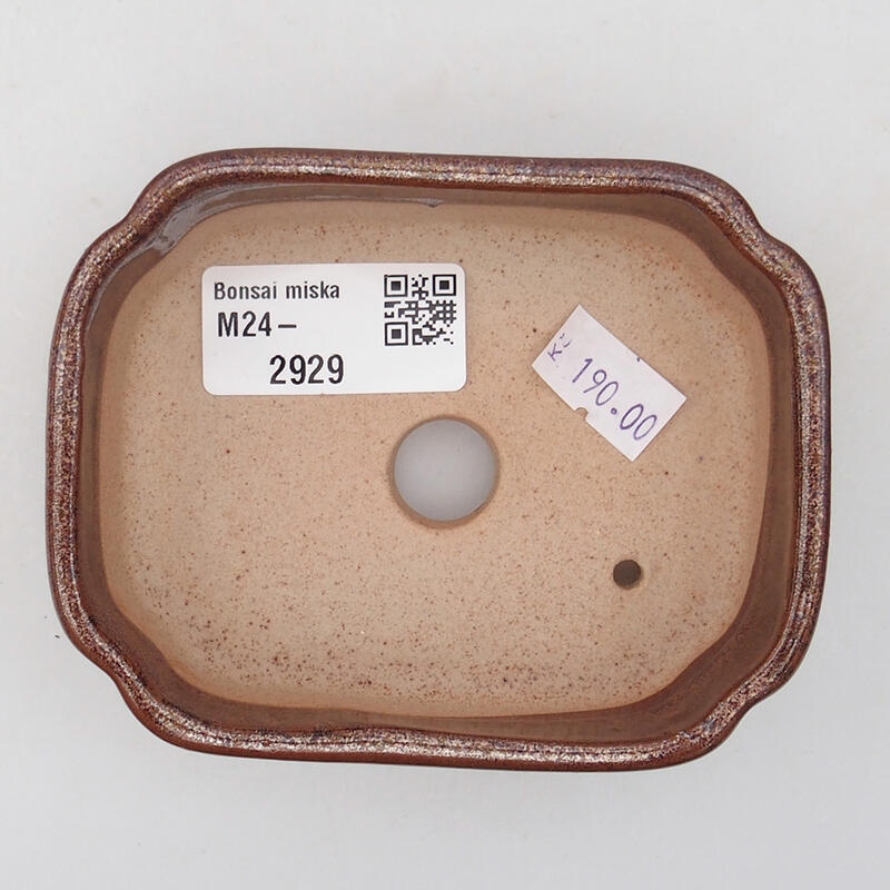 Bol à bonsaï en céramique 9,5 x 7,5 x 3,5 cm, brun