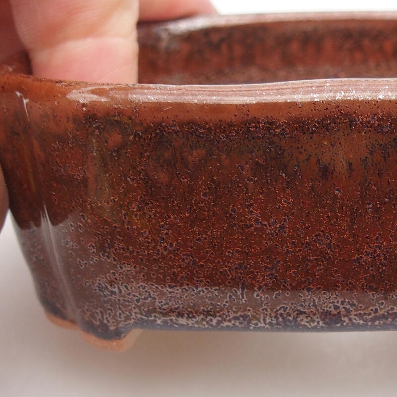 Bol à bonsaï en céramique 9,5 x 7,5 x 3,5 cm, brun