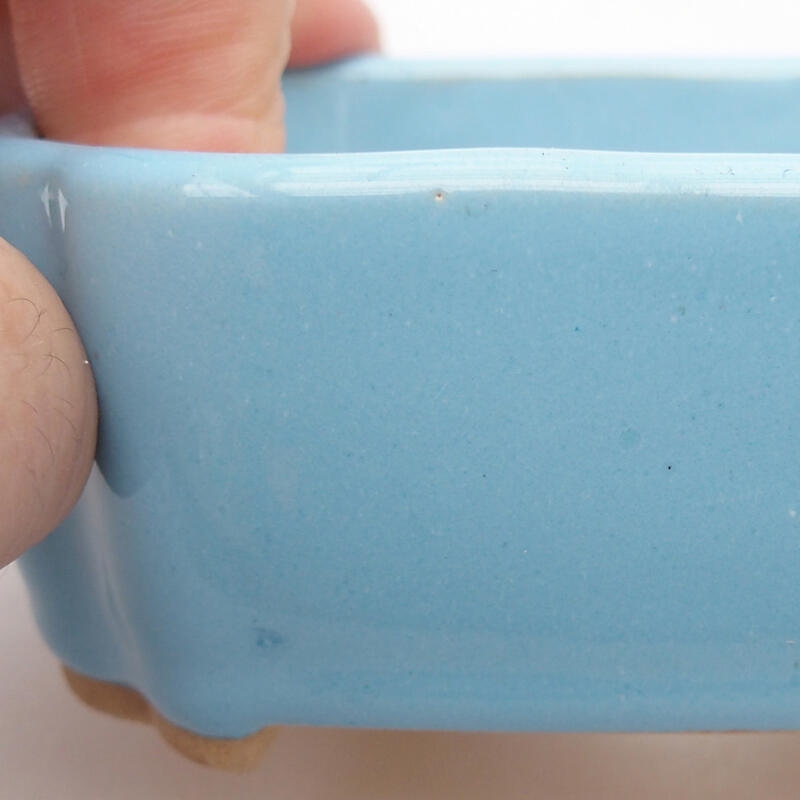 Bol à bonsaï en céramique 9,5 x 7,5 x 3,5 cm, couleur bleu