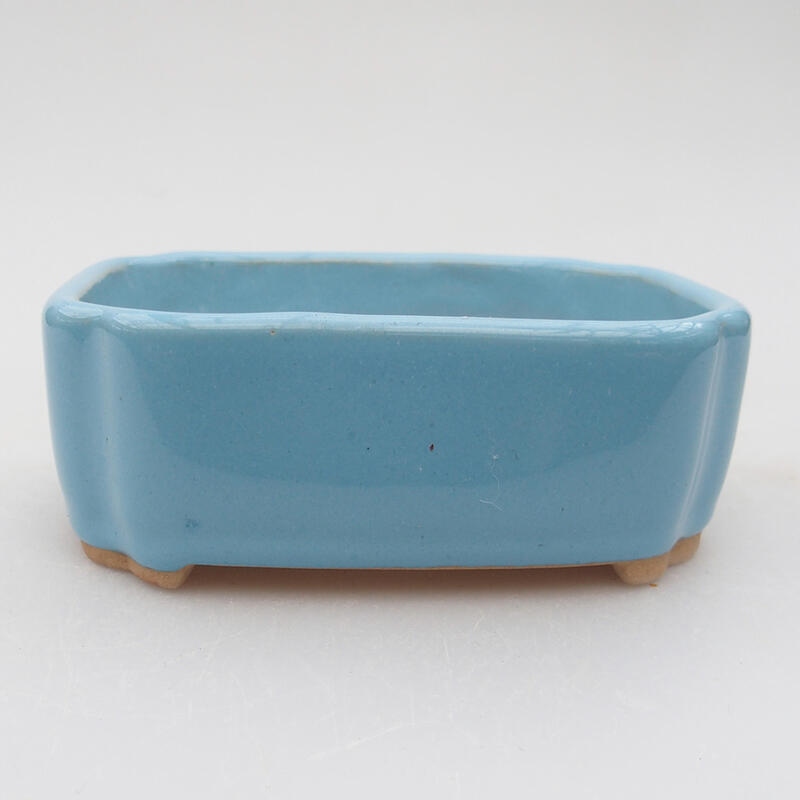 Bol à bonsaï en céramique 9,5 x 7,5 x 3,5 cm, couleur bleu