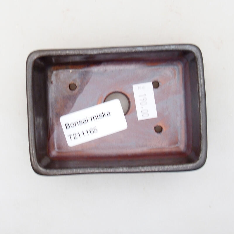 Bol à bonsaï en céramique 9,5 x 7 x 2,5 cm, couleur métal