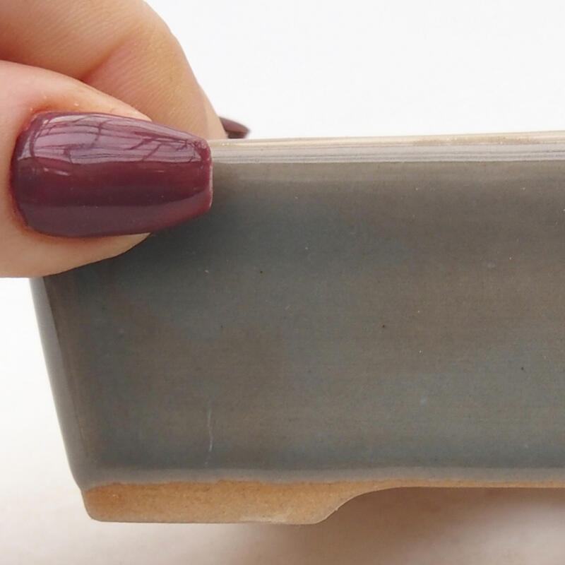 Bol à bonsaï en céramique 9,5 x 7 x 3,5 cm, gris