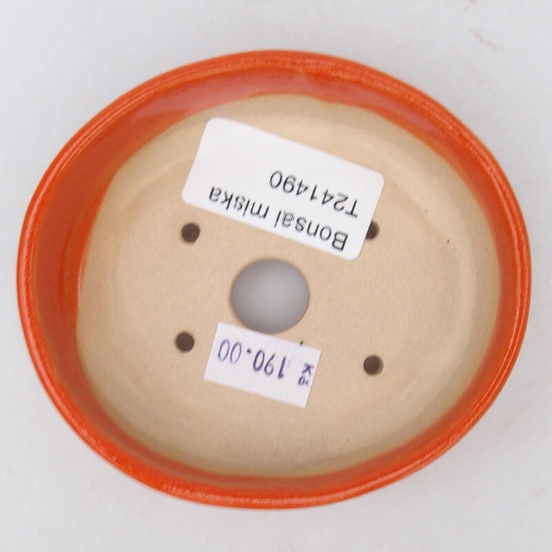 Bol à bonsaï en céramique 9,5 x 8,5 x 3 cm, orange