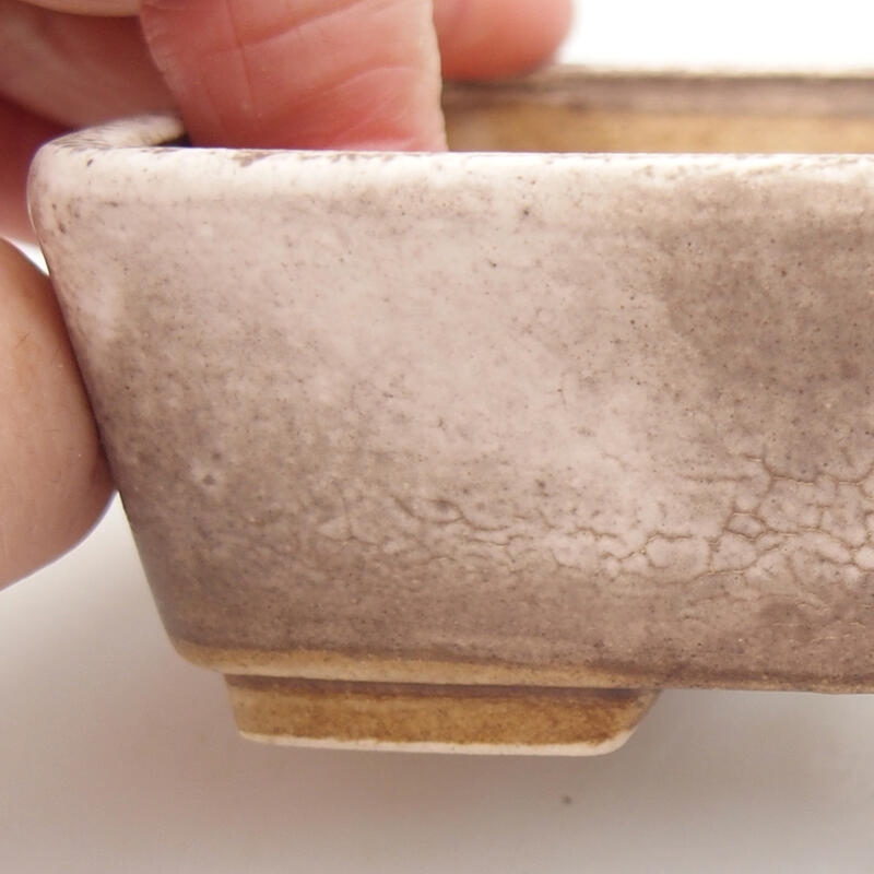Bol à bonsaï en céramique 9,5 x 8 x 3,5 cm, beige-brun