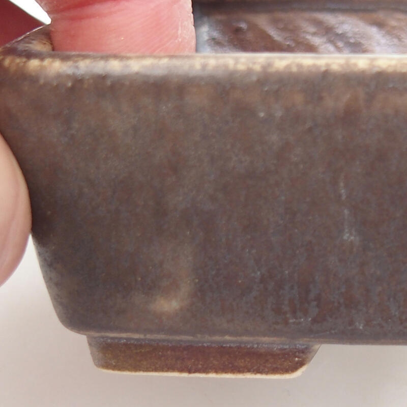 Bol à bonsaï en céramique 9,5 x 8 x 3,5 cm, brun