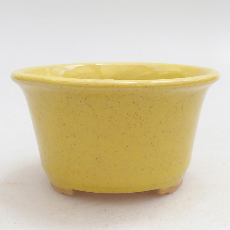 Bol à bonsaï en céramique 9,5 x 9,5 x 5,5 cm, jaune