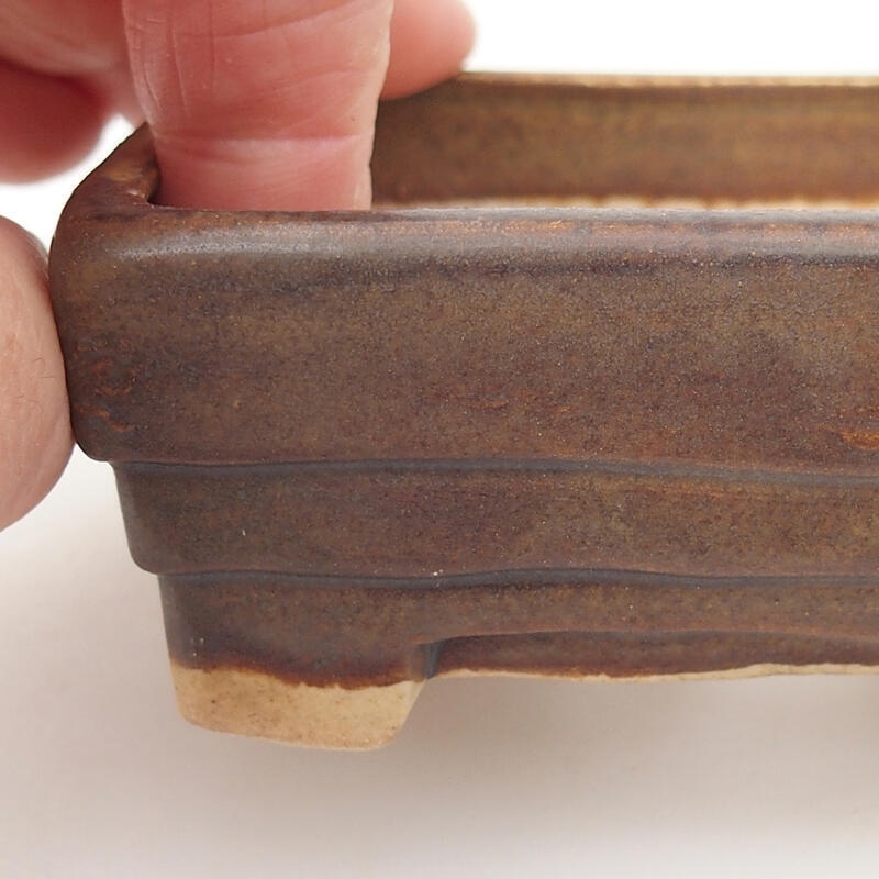 Bol à bonsaï en céramique 9 x 7,5 x 3,5 cm, brun