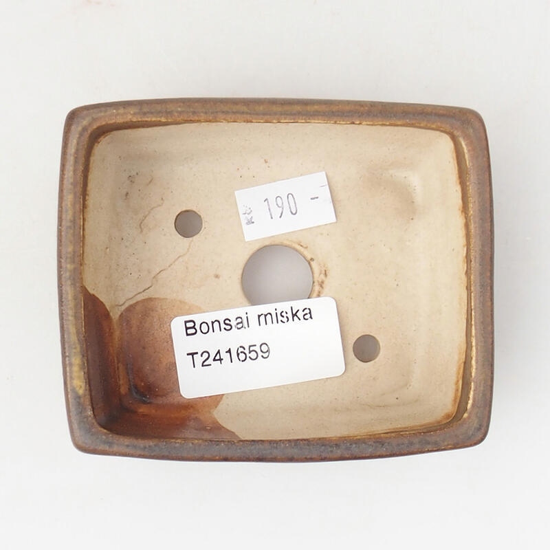 Bol à bonsaï en céramique 9 x 7,5 x 3,5 cm, brun