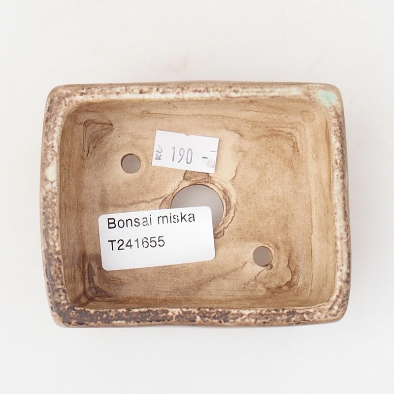 Bol à bonsaï en céramique 9 x 7,5 x 3,5 cm, couleur brun-vert