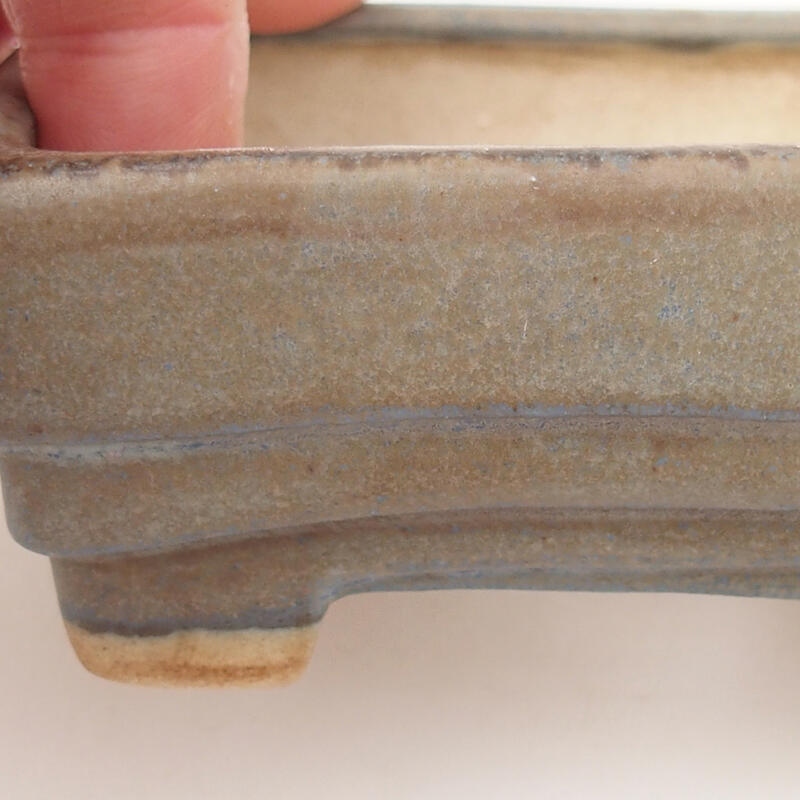 Bol à bonsaï en céramique 9 x 7,5 x 3,5 cm, bleu-gris