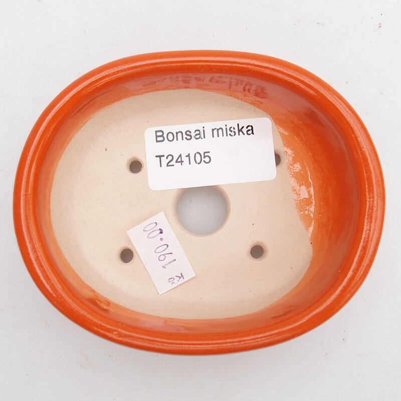 Bol à bonsaï en céramique 9 x 7,5 x 3,5 cm, orange