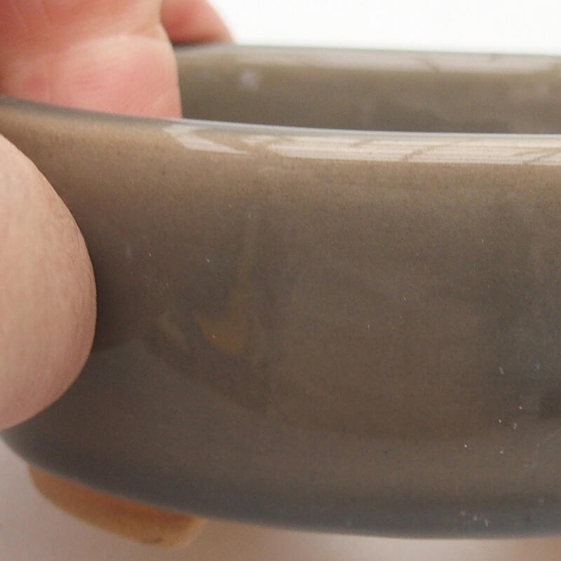 Bol à bonsaï en céramique 9 x 7,5 x 3,5 cm, gris