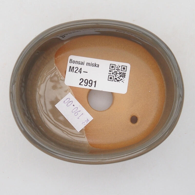 Bol à bonsaï en céramique 9 x 7,5 x 3,5 cm, gris