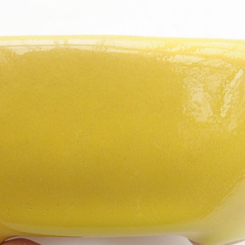 Bol à bonsaï en céramique 9 x 7,5 x 3,5 cm, jaune