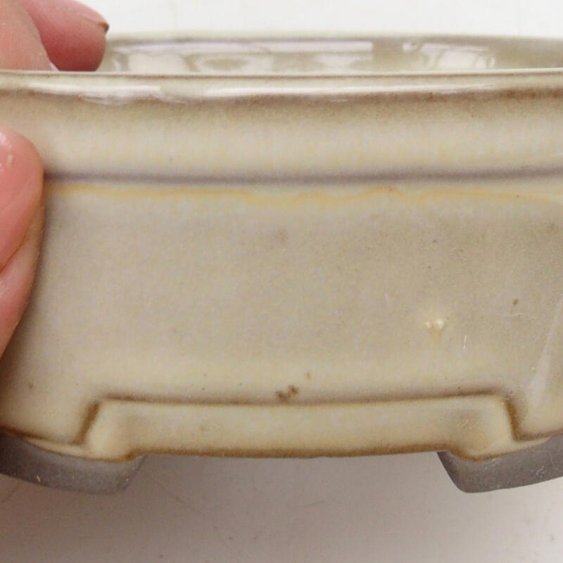 Bol à bonsaï en céramique 9 x 7,5 x 4 cm, couleur beige