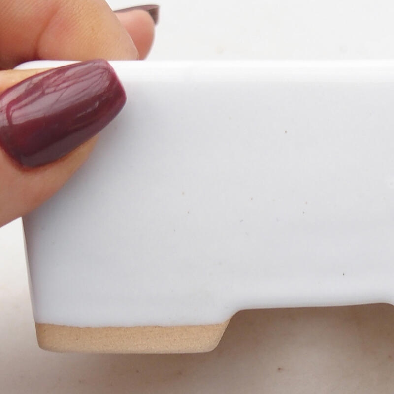 Bol à bonsaï en céramique 9 x 7 x 4,5 cm, couleur blanc