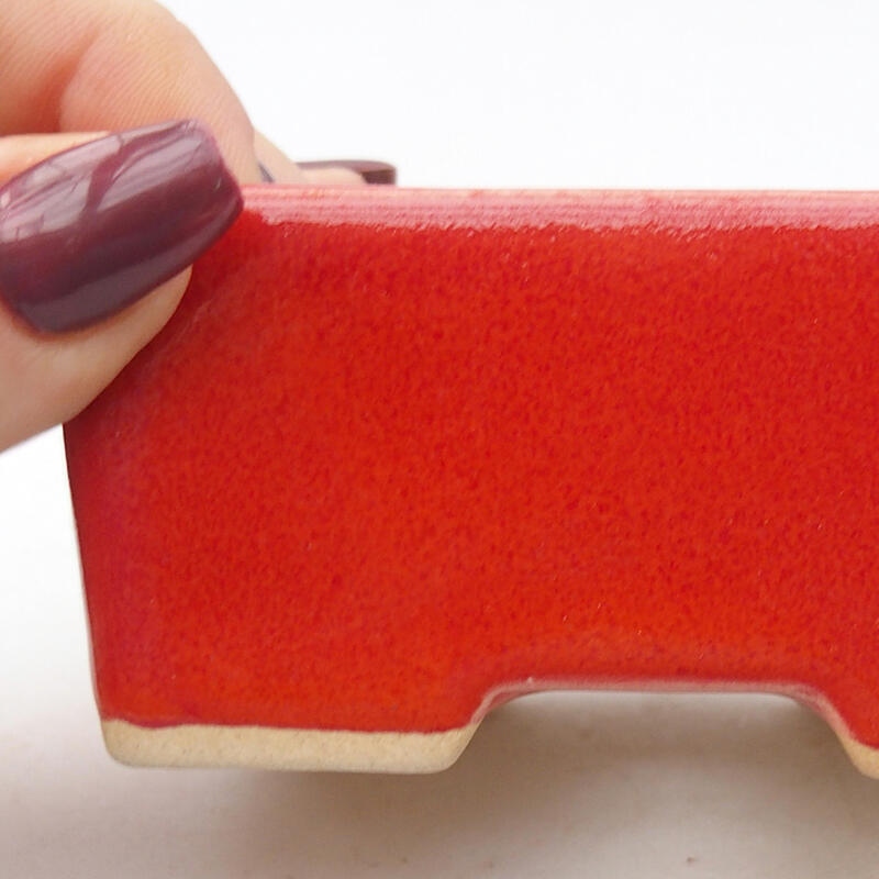 Bol à bonsaï en céramique 9 x 7 x 4,5 cm, couleur rouge