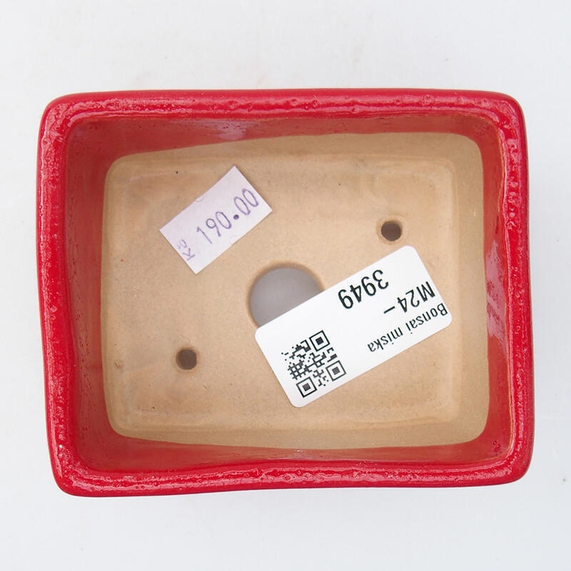 Bol à bonsaï en céramique 9 x 7 x 4,5 cm, couleur rouge