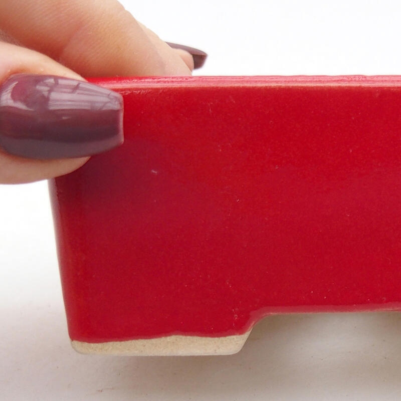 Bol à bonsaï en céramique 9 x 7 x 4,5 cm, couleur rouge