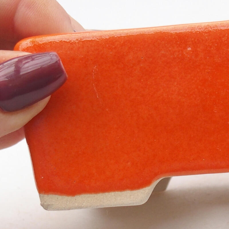Bol à bonsaï en céramique 9 x 7 x 4,5 cm, orange
