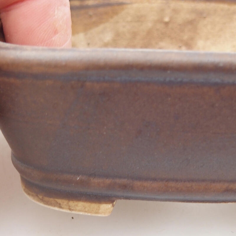 Bol à bonsaï en céramique 9 x 8 x 3,5 cm, brun