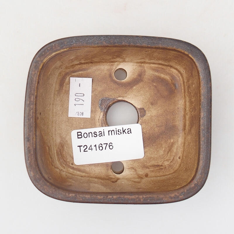 Bol à bonsaï en céramique 9 x 8 x 3,5 cm, brun