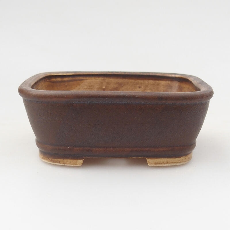 Bol à bonsaï en céramique 9 x 8 x 3,5 cm, brun