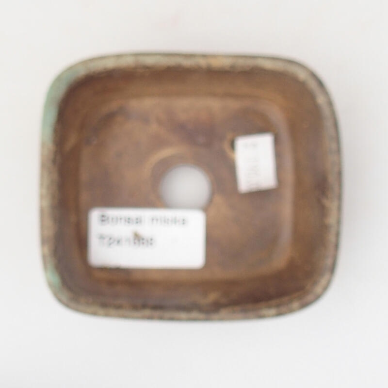 Bol à bonsaï en céramique 9 x 8 x 3,5 cm, couleur brun-vert