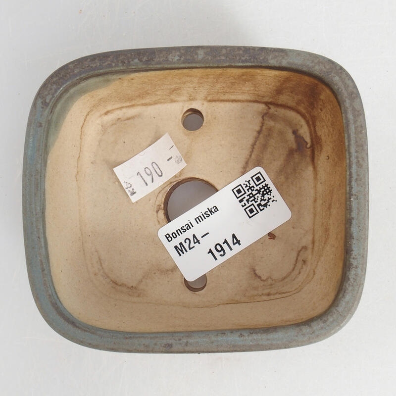 Bol à bonsaï en céramique 9 x 8 x 3,5 cm, couleur bleu