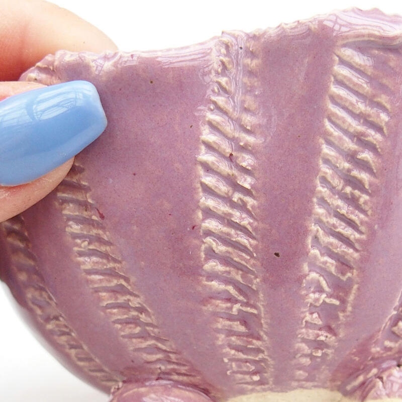 Coquille en céramique 10 x 9,5 x 6,5 cm , couleur violet