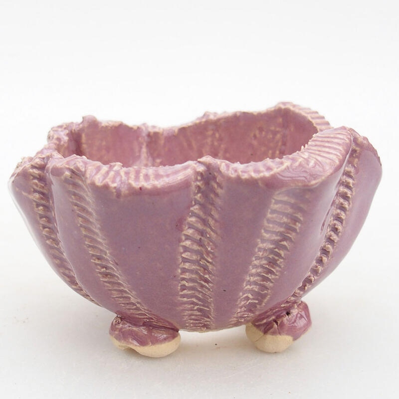 Coquille en céramique 10 x 9,5 x 6,5 cm , couleur violet