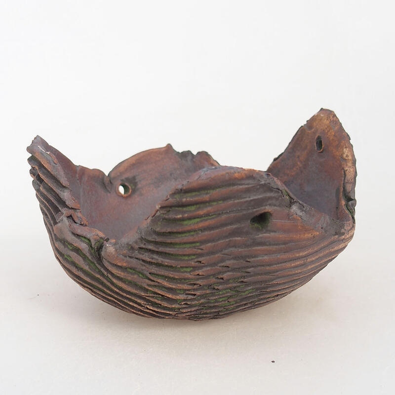 Coquille en céramique 13 x 13 x 8 cm , couleur verte