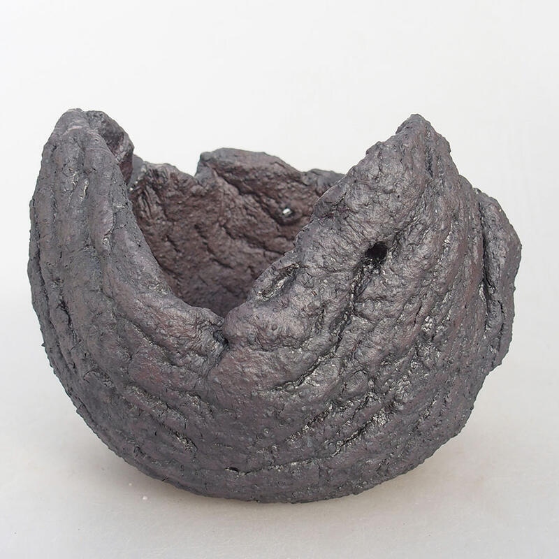 Coquille en céramique 14 x 13 x 11,5 cm , couleur métallique