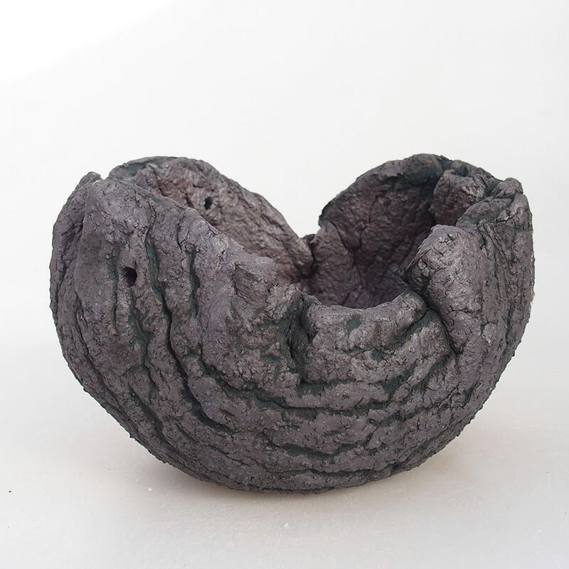 Coquille en céramique 15 x 13 x 11 cm , couleur métallique