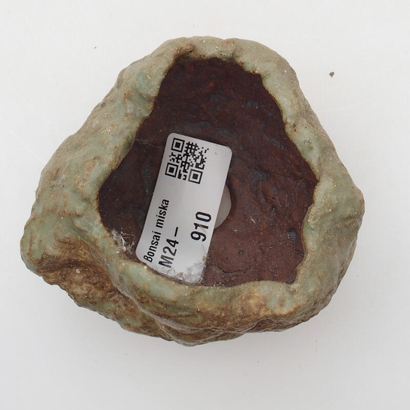 Coquille en céramique 4 x 5 x 4,5 cm , couleur vert-brun