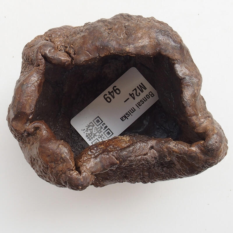 Coquille en céramique 5 x 3 x 5 cm , couleur vert-brun