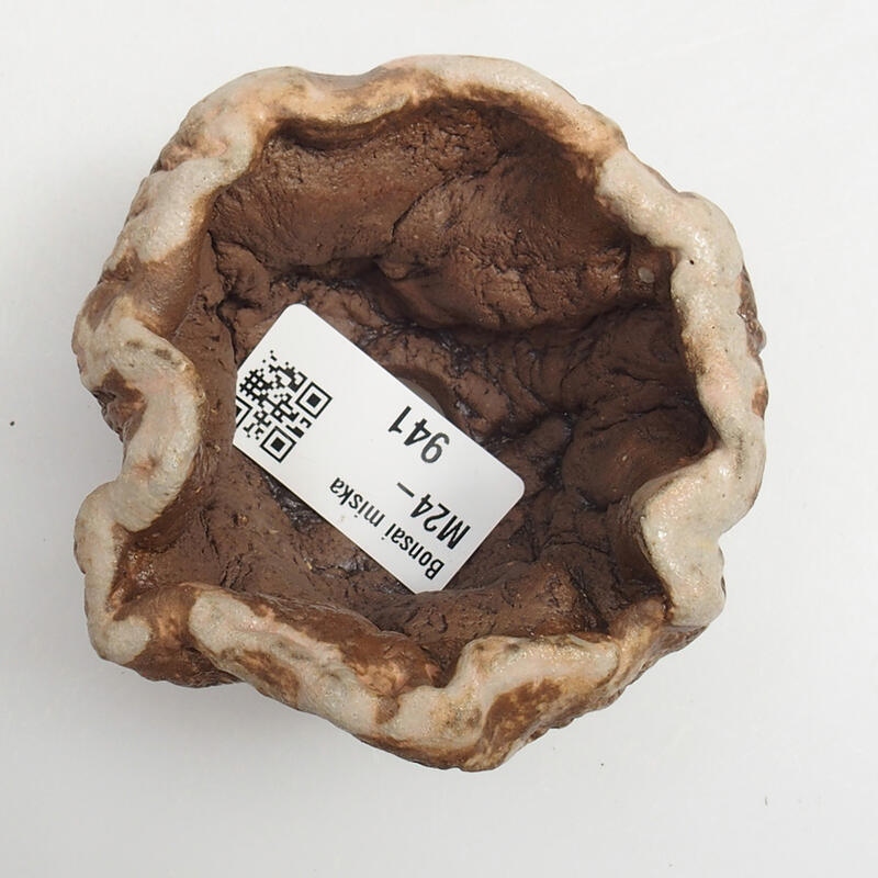 Coquille en céramique 5 x 6 x 4 cm , couleur vert-brun