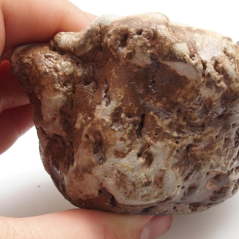 Coquille en céramique 5 x 6 x 4 cm , couleur vert-brun