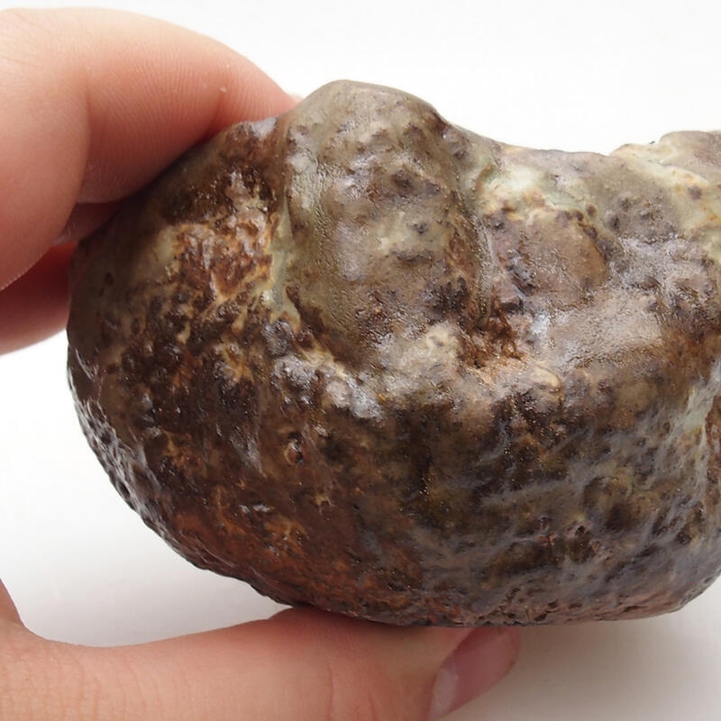 Coquille en céramique 6,5 x 5 x 5 cm , couleur vert-brun