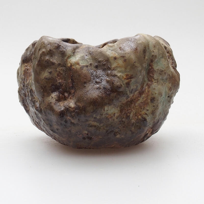 Coquille en céramique 6,5 x 5 x 5 cm , couleur vert-brun