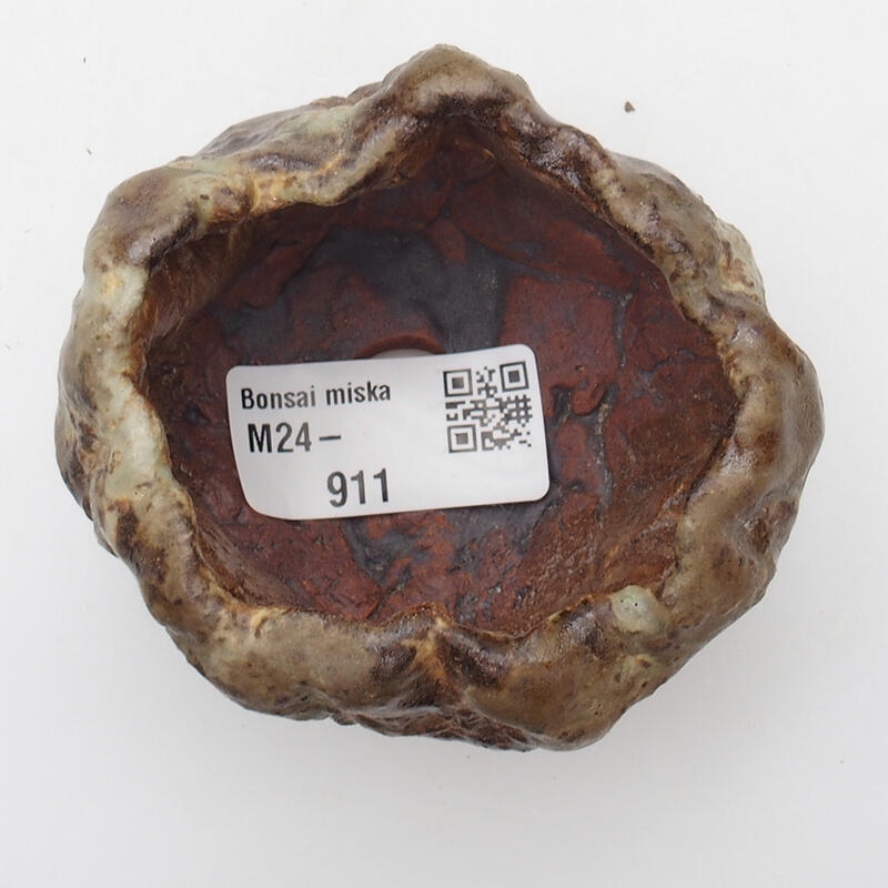 Coquille en céramique 6,5 x 5 x 5 cm , couleur vert-brun