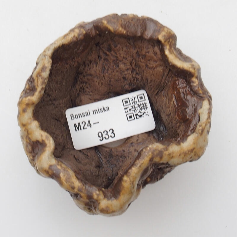 Coquille en céramique 6 x 5 x 4 cm , couleur blanc-brun