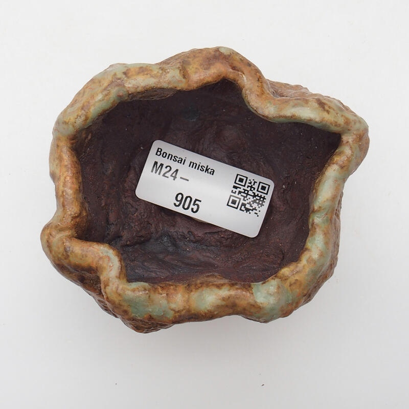 Coquille en céramique 6 x 5 x 5,5 cm , couleur vert-brun