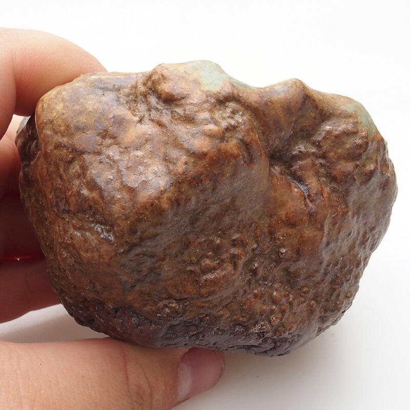 Coquille en céramique 6 x 5 x 5,5 cm , couleur vert-brun